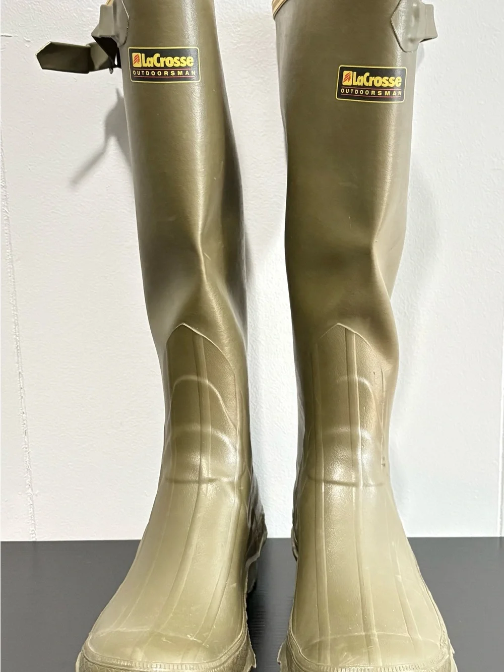 Vintage LaCrosse Outdoorsman Rubber Boots Mens 7 Green Hunting Fishing USA